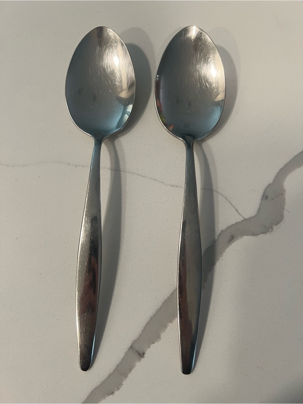 Vintage MCM Gorham Americraft Stainless Tango Serving Spoons Set of 2